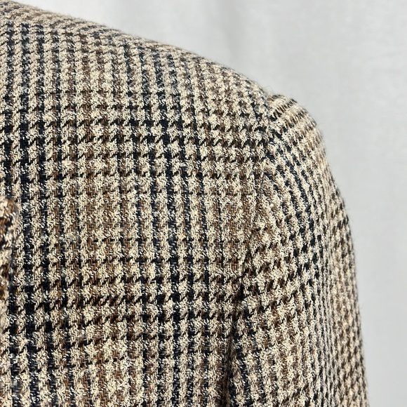 Louben Wool Blend Houndstooth Academia Womens Blazer Size 8 Old Money Equestrian - Picture 8 of 16